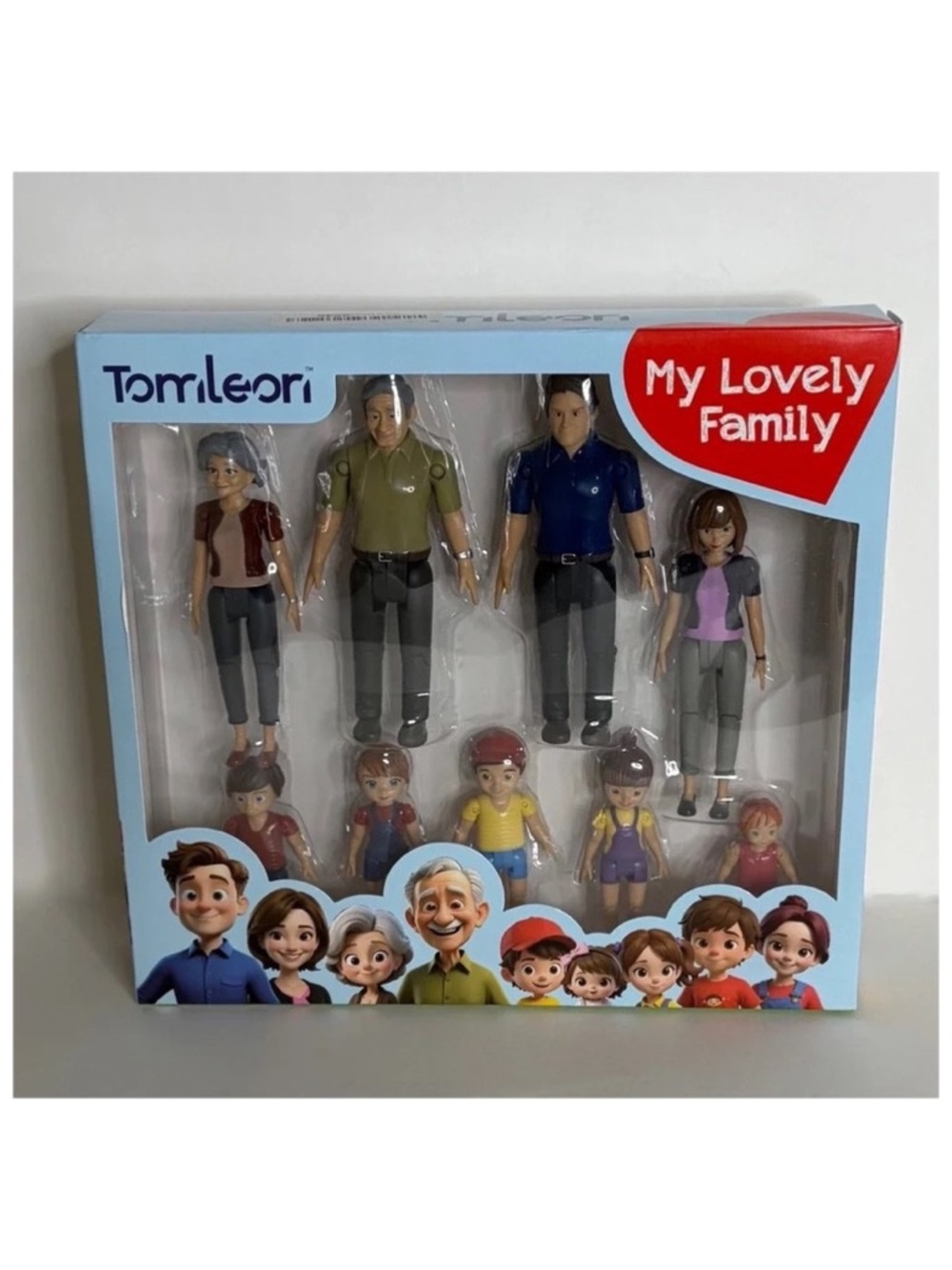 NEW‎ in Box!! TOMLEON My Lovely Family Bendable Dollhouse Family Set 9 People